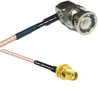 0.5 feet RG316 BNC Male Angle to SSMA Female RF Pigtail Coaxial Cable