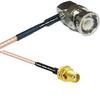 0.5 feet RG316 BNC Male Angle to SSMA Female RF Pigtail Coaxial Cable view 1