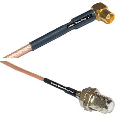 0.5 feet RG316 MCX Female Angle to F Female RF Pigtail Coaxial Cable