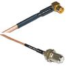 0.5 feet RG316 MCX Female Angle to F Female RF Pigtail Coaxial Cable view 1