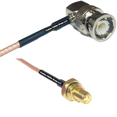 0.5 feet RG316 BNC Male Angle to SMA Female O-Ring RF Pigtail Coaxial Cable