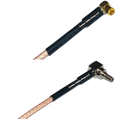 0.5 feet RG316 MMCX Female Angle to CRC9 Male Angle RF Pigtail Coaxial Cable