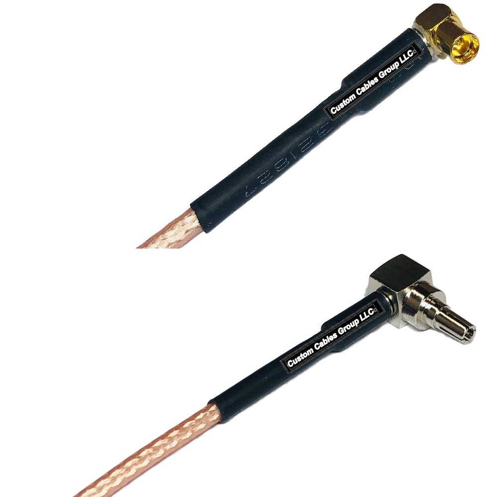 0.5 feet RG316 MMCX Female Angle to CRC9 Male Angle RF Pigtail Coaxial Cable