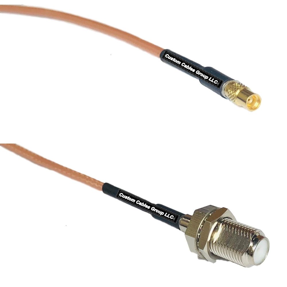 0.5 feet RG316 MMCX Female to F Female RF Pigtail Coaxial Cable