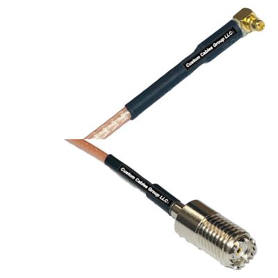 1 feet RG316 MMCX Male Angle to Mini UHF Female RF Pigtail Coaxial Cable
