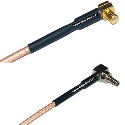 0.5 feet RG316 MCX Male Angle to CRC9 Male Angle RF Pigtail Coaxial Cable