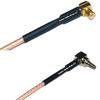 0.5 feet RG316 MCX Male Angle to CRC9 Male Angle RF Pigtail Coaxial Cable view 1
