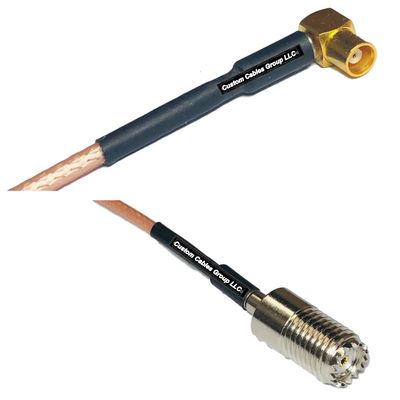6 feet RG316 MCX Female Angle to Mini UHF Female RF Pigtail Coaxial Cable