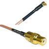 0.5 feet RG316 MMCX Male Angle to RCA Female RF Pigtail Coaxial Cable view 1