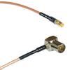 0.5 feet RG316 MMCX Female to DVB Pal Male Angle RF Pigtail Coaxial Cable view 1