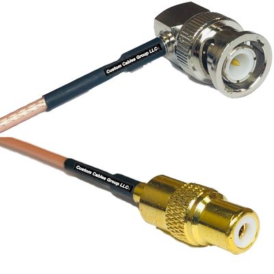 0.5 feet RG316 BNC Male Angle to RCA Female RF Pigtail Coaxial Cable