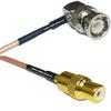 0.5 feet RG316 BNC Male Angle to RCA Female RF Pigtail Coaxial Cable view 1