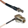 0.5 feet RG316 TS-9 Male to N Female Bulkhead Angle RF Pigtail Coaxial Cable view 1