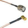0.5 feet RG316 TNC Male to SMB Female Angle RF Pigtail Coaxial Cable view 1