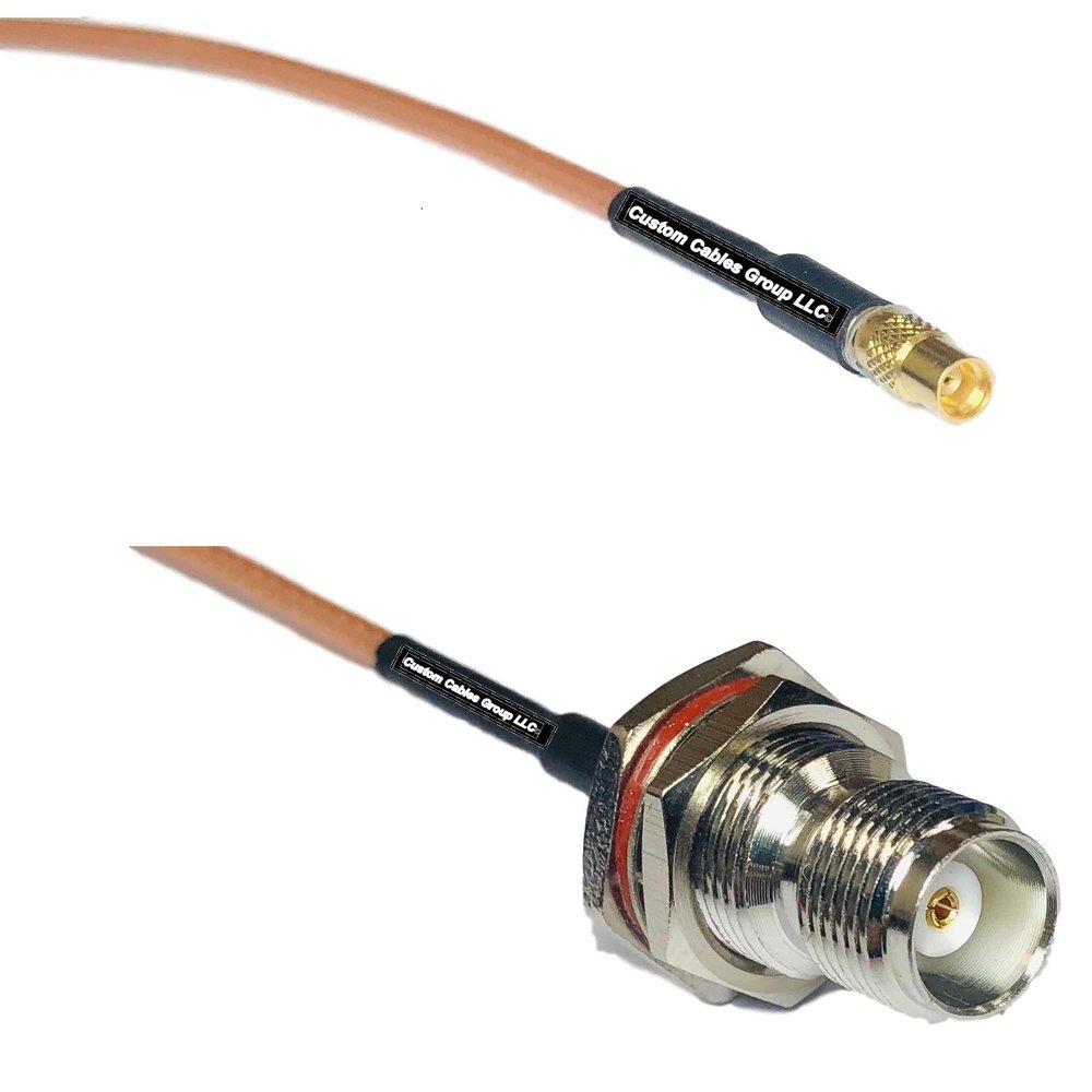 0.5 feet RG316 MMCX Female to TNC Female Bulkhead RF Pigtail Coaxial Cable