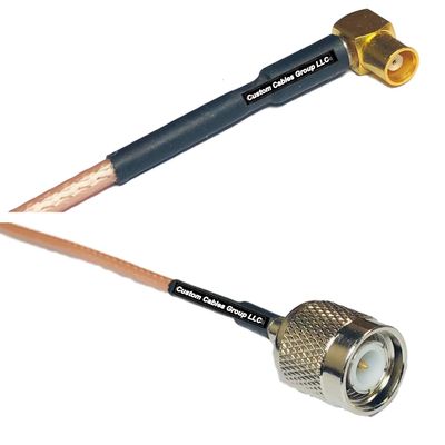 0.5 feet RG316 MCX Female Angle to TNC Male RF Pigtail Coaxial Cable