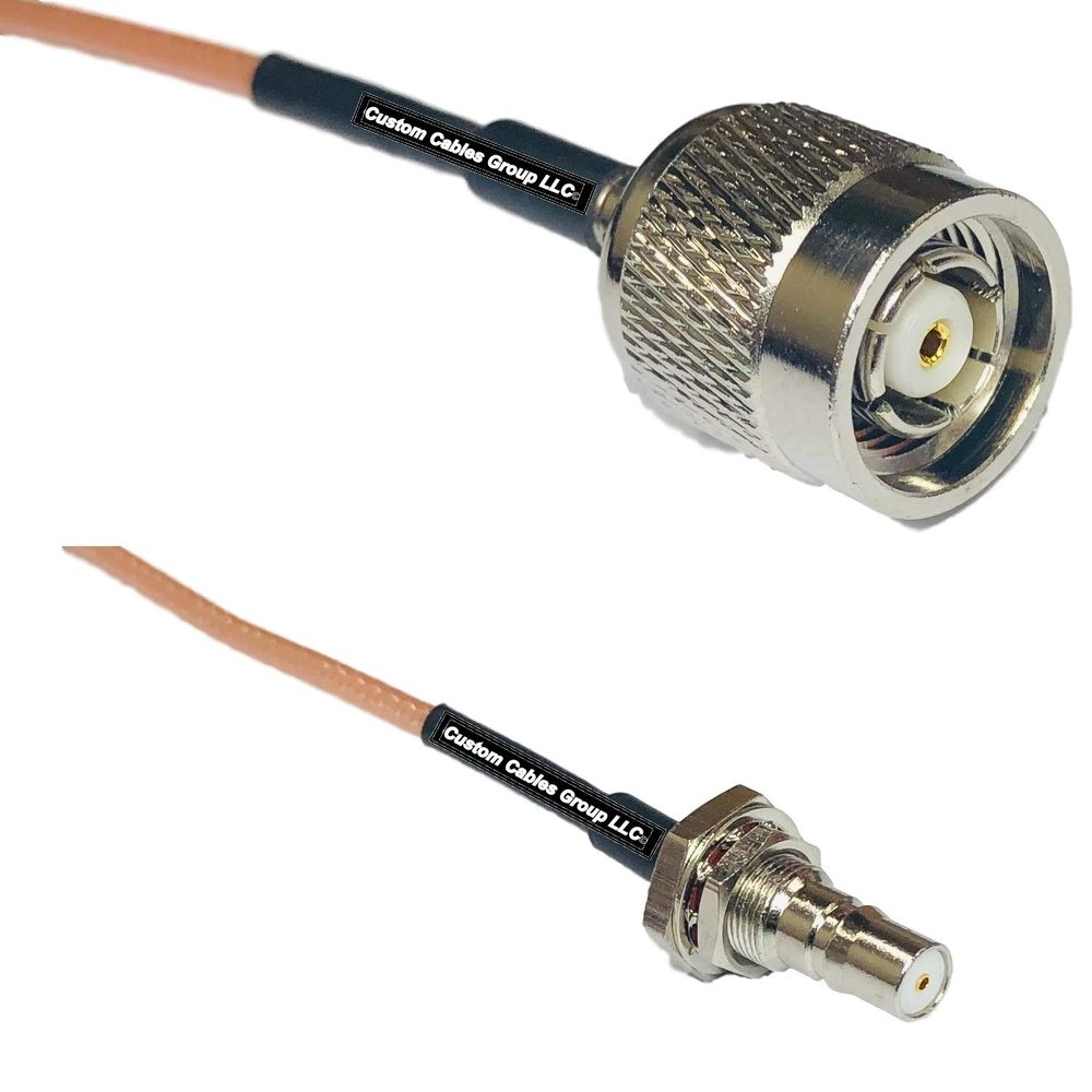 0.5 feet RG316 RP-TNC Male to QMA Female Bulkhead RF Pigtail Coaxial Cable