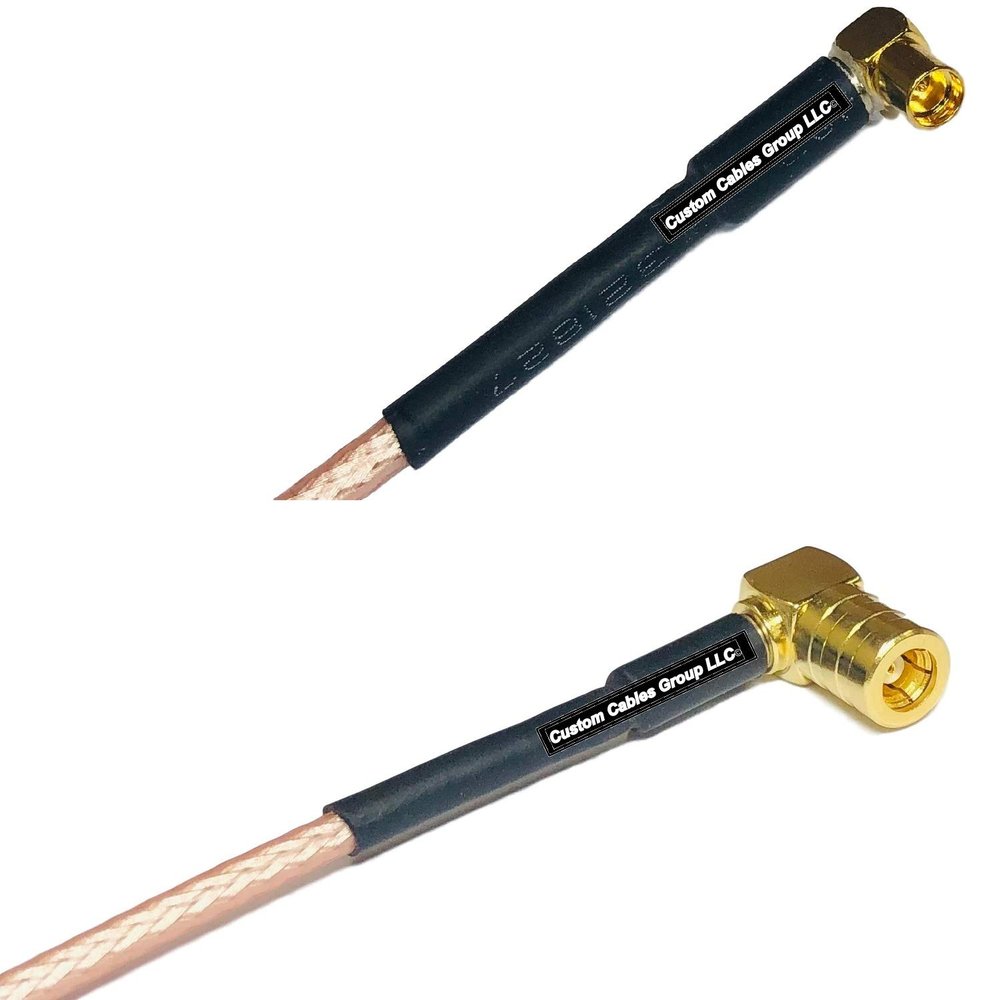 0.5 feet RG316 MMCX Female Angle to SMB Female Angle RF Pigtail Coaxial Cable