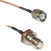 0.5 feet RG316 TNC Male to RP-TNC Female Bulkhead RF Pigtail Coaxial Cable view 1
