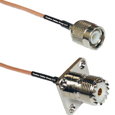 0.5 feet RG316 TNC Male to UHF Female Flange RF Pigtail Coaxial Cable