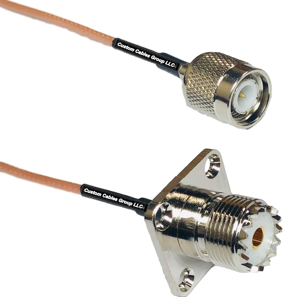 0.5 feet RG316 TNC Male to UHF Female Flange RF Pigtail Coaxial Cable