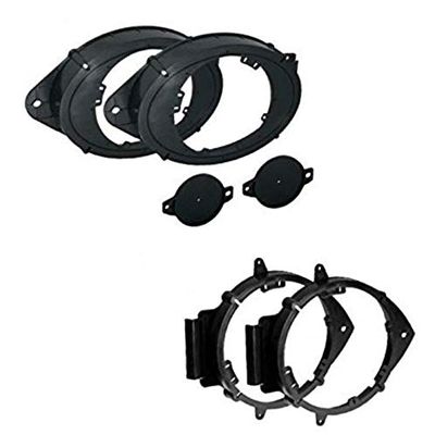 2 Pair 6+-Inch 6" 6.5" 6.75" (or 6x9" Front) Car Speaker Install Adapter Mount Bracket Plates for Aftermarket Speaker Installation Made for Select 2014-2022 GM GMC Chevrolet Vehicles