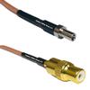 0.5 feet RG316 TS-9 Male to RCA Female RF Pigtail Coaxial Cable view 1