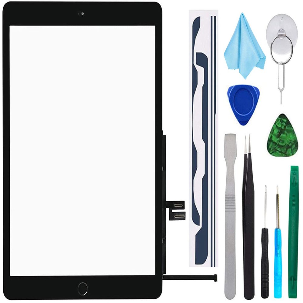 Touch Screen Replacement for iPad 7th 8th Generation Digitizer 10.2", with Home Button & Tool Repair Kit(Black)