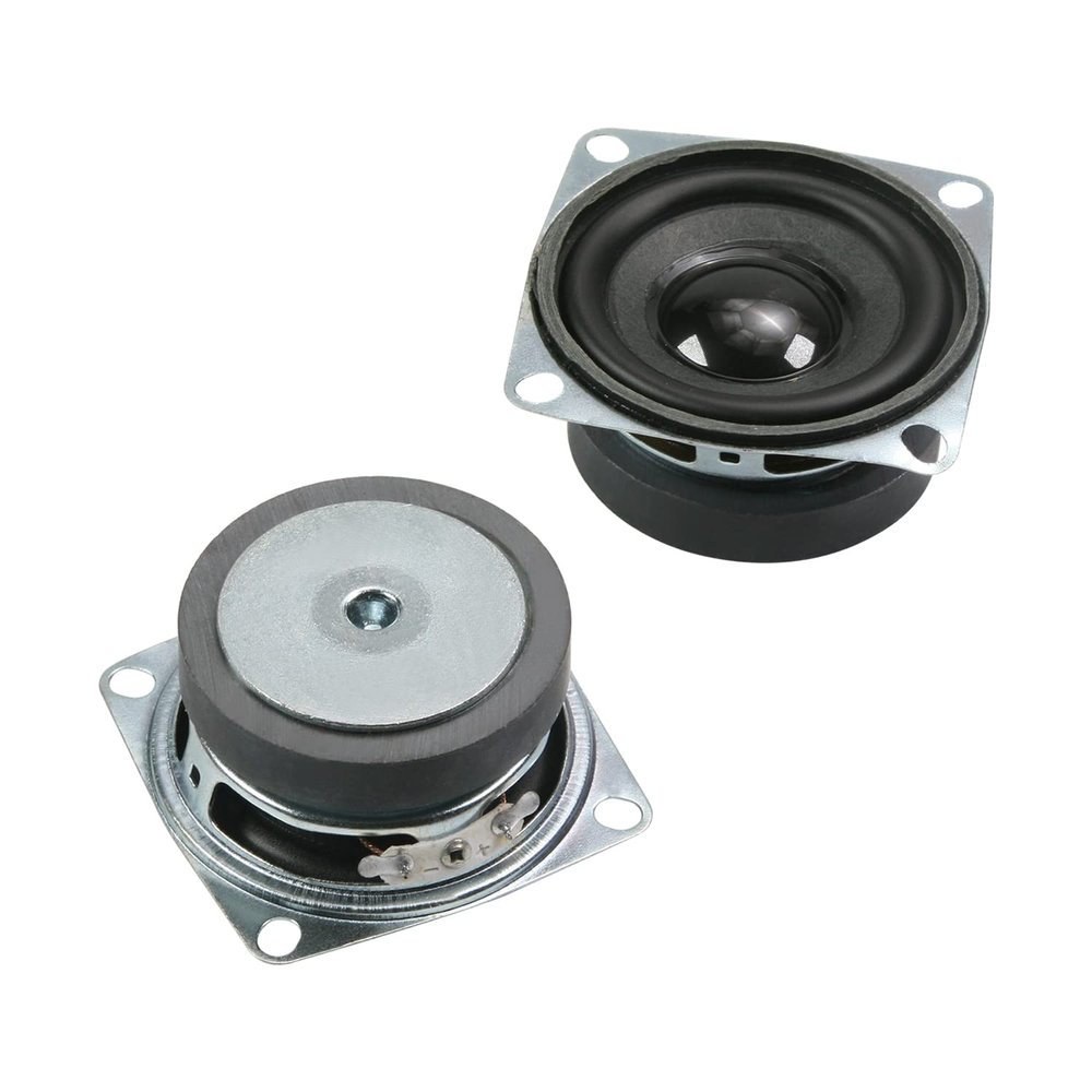 Fielect 2Pcs DIY Magnetic Speaker 3W 4 Ohm Full Range Audio Speaker Stereo Woofer Loudspeaker Replacement for Arduino, 52mm Diameter
