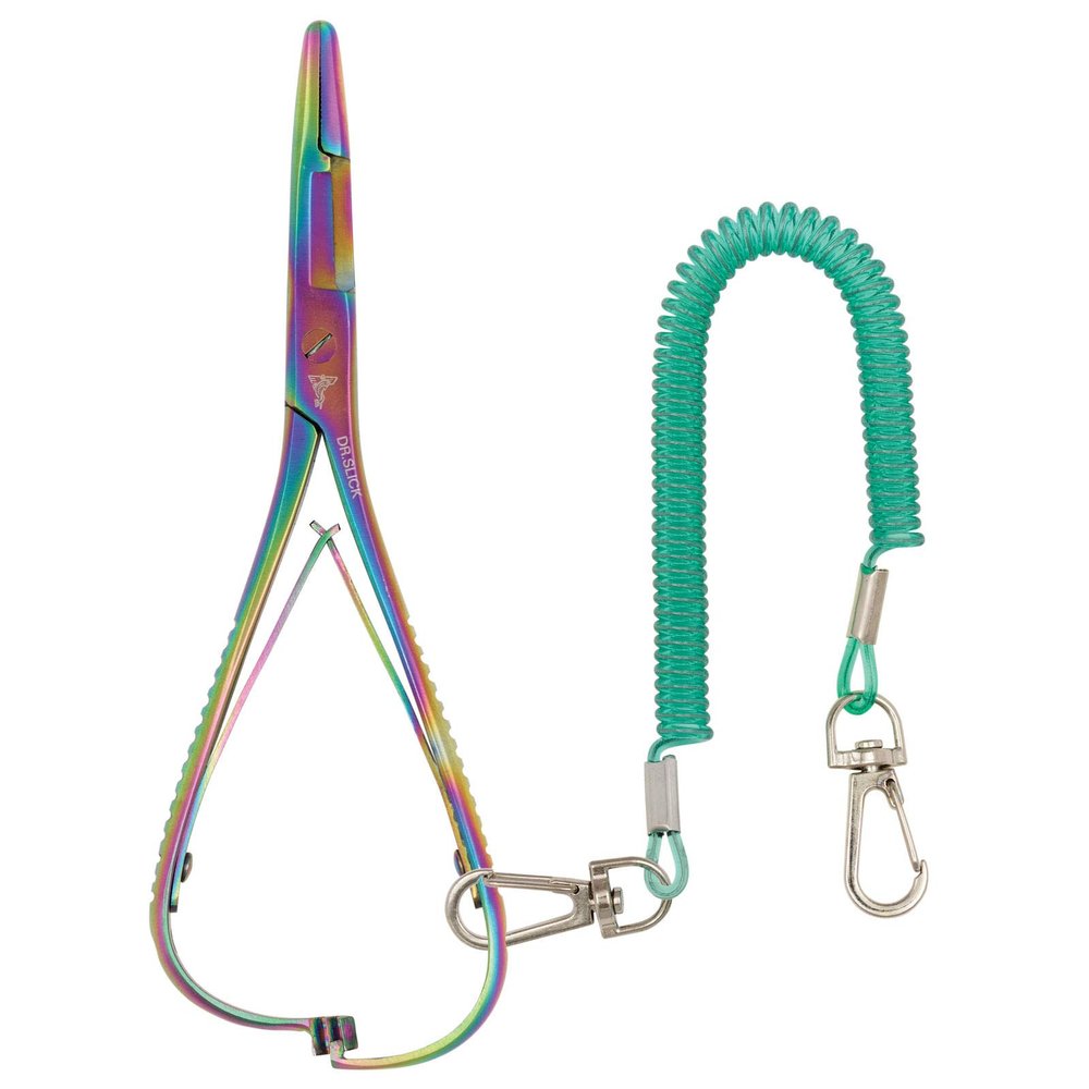 Mitten Scissor Clamp, 5-1/2", Prism Finish, Straight, (1/2) (Bungee Lanyard Included)