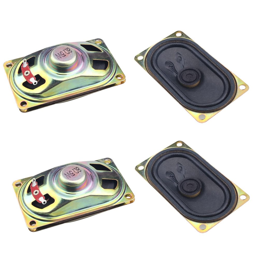 Fielect 4Pcs DIY Magnetic Speaker 5W 8 Ohm 70 x 40mm (L x W) Rectangle Shape Replacement Loudspeaker