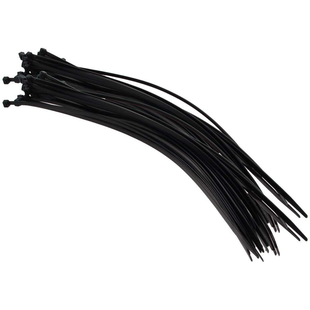 MroMax Cable Zip Ties 15.7 Inch x 0.2 Inch(L x W) UV Resistant Self-Locking Nylon Tie Wraps for Multi-Purpose Use Indoor and Outdoor, Black 50pcs