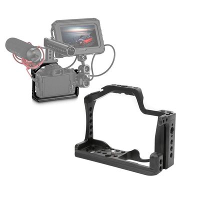 Camera Cage for M50/M5 Mirrorless Cameras, Metal Protective Expansion Rig Cage with Grip Handle Bracket Cold Shoe Expansion Accessories for Microphone/Monitor/Fill Light