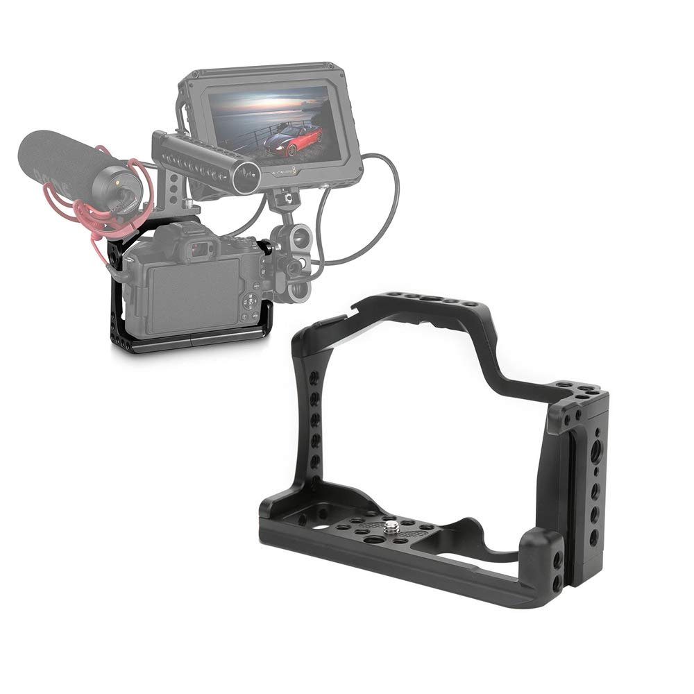 Camera Cage for M50/M5 Mirrorless Cameras, Metal Protective Expansion Rig Cage with Grip Handle Bracket Cold Shoe Expansion Accessories for Microphone/Monitor/Fill Light