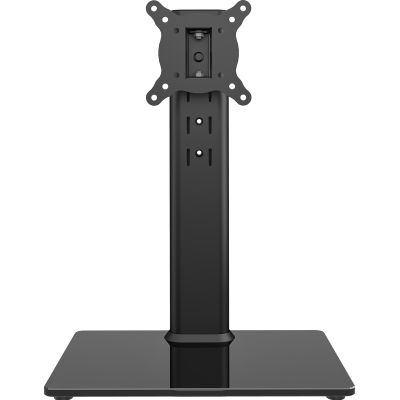 Universal Swivel TV Stand/Base Table Top TV Stand for 13 to 32 inch TVs with 100 Degree Swivel, 4 Level Height Adjustable, Heavy Duty Tempered Glass Base, Holds up to 77lbs, HT07B-001