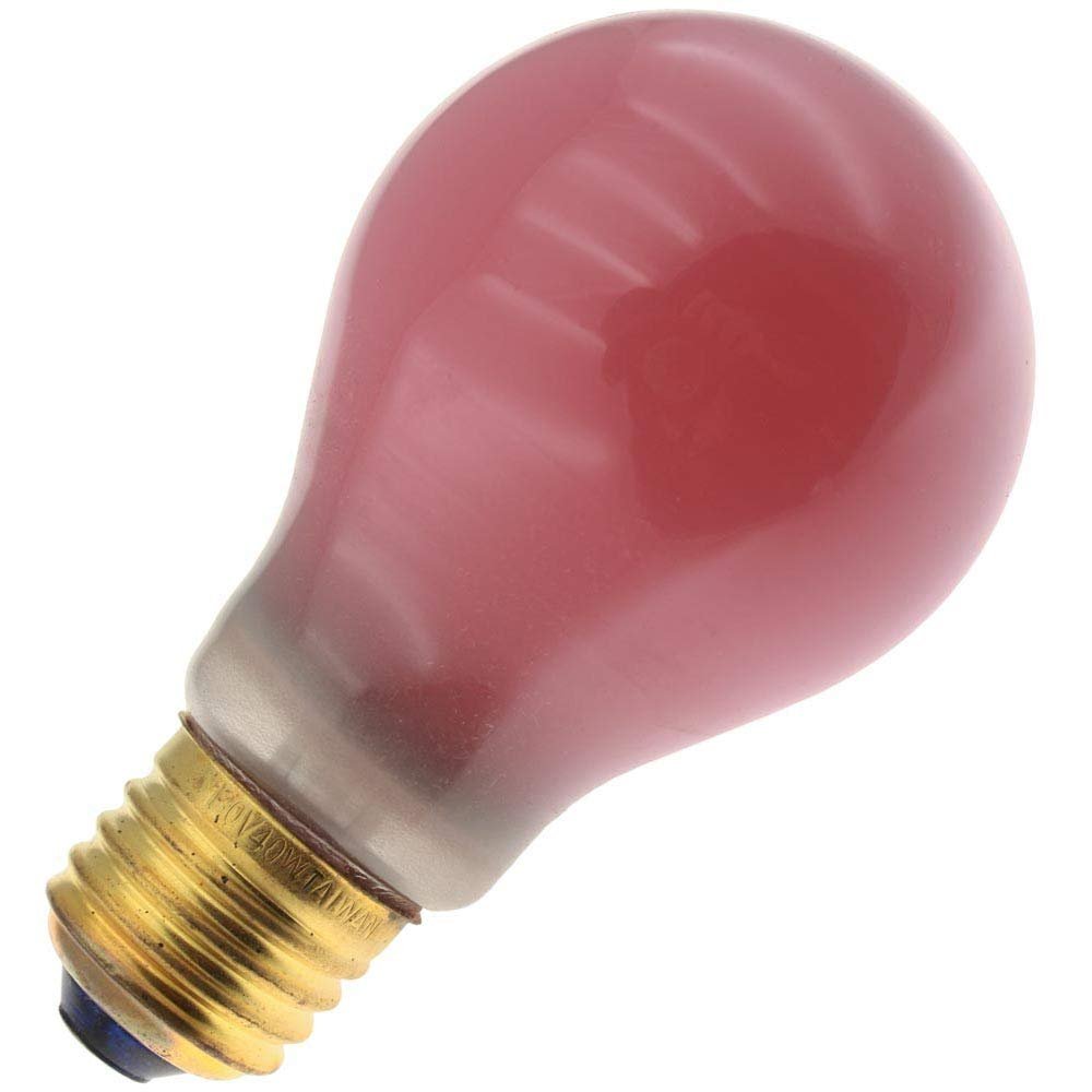 Specialty/Decorative 40A19/R, 40 Watt, 130 Volt, A19, Medium Base, Red Light Bulb (12 Pack)