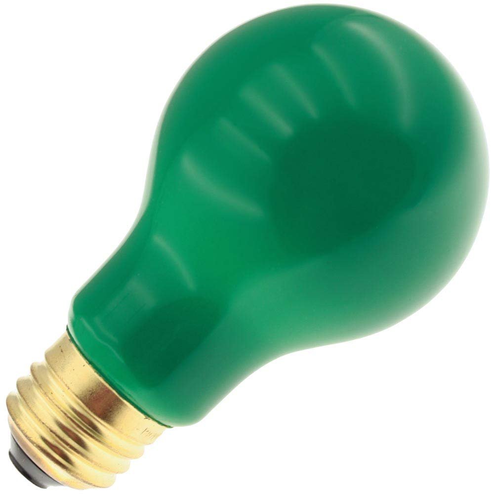 Specialty/Decorative 40A19/G, 40 Watt, 130 Volt, A19, Medium Base, Green Light Bulb (12 Pack)