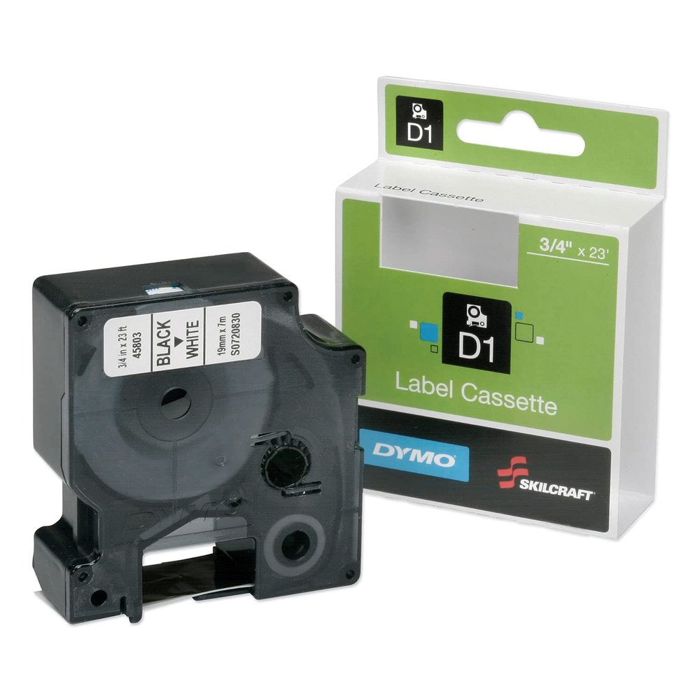 7510016577786 Dymo/Skilcraft Label Cassette 0.75" X 23 Ft Black/White Qty: 1 7510-01-657-7786