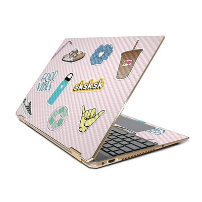 MightySkins Carbon Fiber Skin for HP Spectre X360 15.6" Gem-Cut (2019) - Vsco Girl | Protective, Durable Textured Carbon Fiber Finish | Easy to Apply, Remove, and Change Styles | Made in The USA