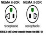 Cable Leader 10ft NEMA 6-20P to C13 Heavy Duty Power Cord, 14 AWG 15A 250V SJT, Industrial Grade Server Cable & Mining Machine Power Supply Replacement Cord, Black view 4