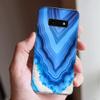 Skins Cover for Galaxy S10e - Decals Vinyl wrap - Decal Stickers Skins Cover -Crystal Blue Ice Marble view 2