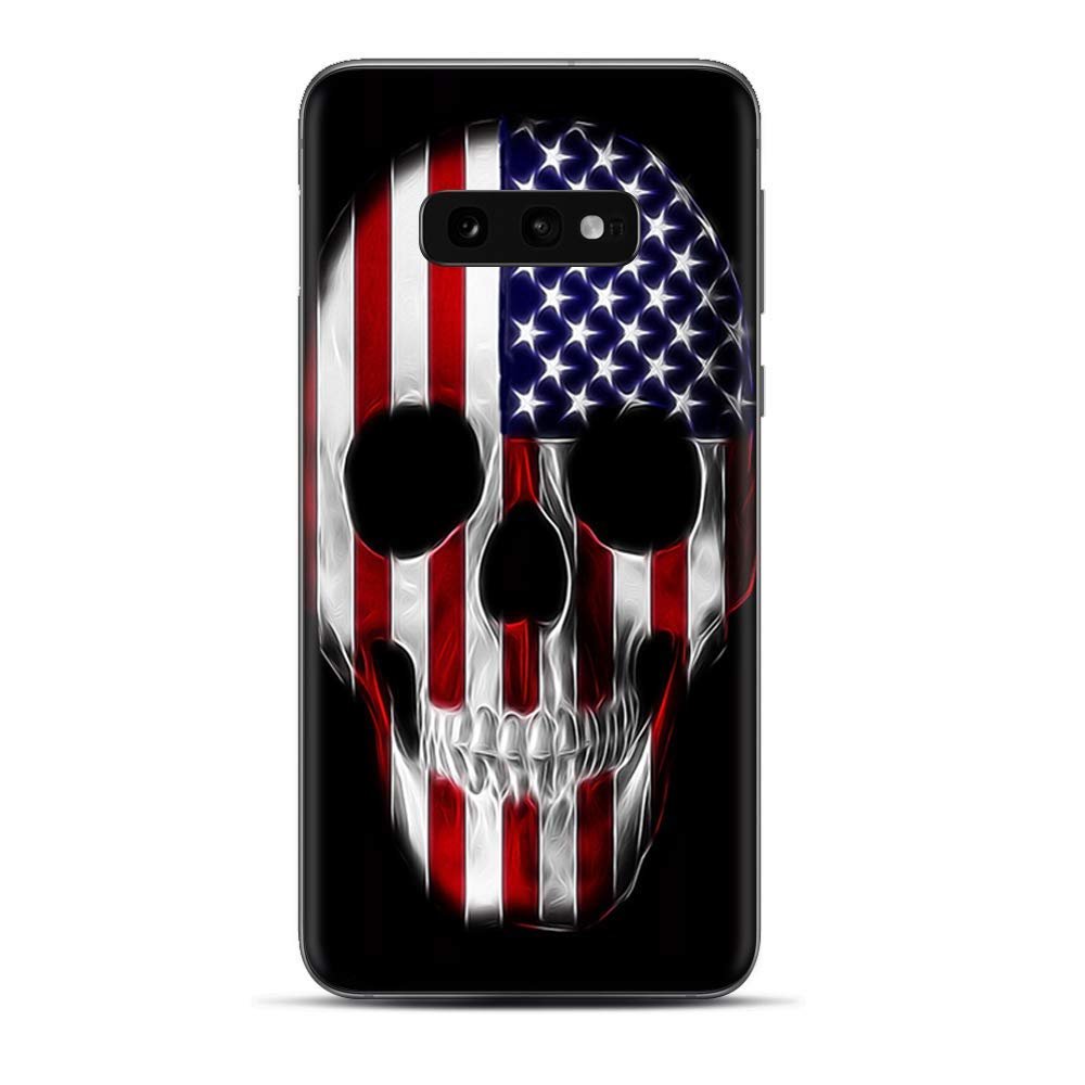 Skins Cover for Galaxy S10e - Decals Vinyl wrap - Decal Stickers Skins Cover -American Skull Flag in Skull
