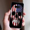 Skins Cover for Galaxy S10e - Decals Vinyl wrap - Decal Stickers Skins Cover -American Skull Flag in Skull view 2