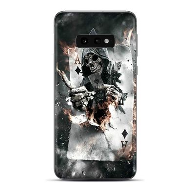 Skins Cover for Galaxy S10e - Decals Vinyl wrap - Decal Stickers Skins Cover -Ace Diamonds Grim Reeper Skull