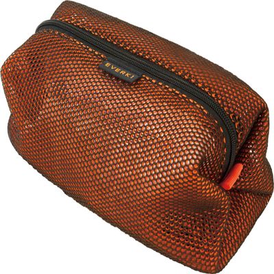 EVERKI Travel Cord Organizer Mesh Pouch Bag - Mesh Cable Organizer Bag with Zipper, Universal Electronics Purse Pouches for Inside Purse Case for Laptop Adapter, Carry On Packing Essentials, Orange