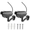 Othmro Fake Security Camera Plastic Dummy Camera CCTV Solar Powered Surveillance System for Home Outdoor Indoor Protect Your Homes,Retail Shops and Business Black 2Pcs view 1