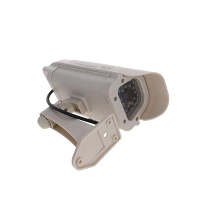 Othmro Fake Security Camera Plastic Dummy Camera CCTV Solar Powered Surveillance System for Home Outdoor Indoor Protect Your Homes,Retail Shops and Business White 2Pcs