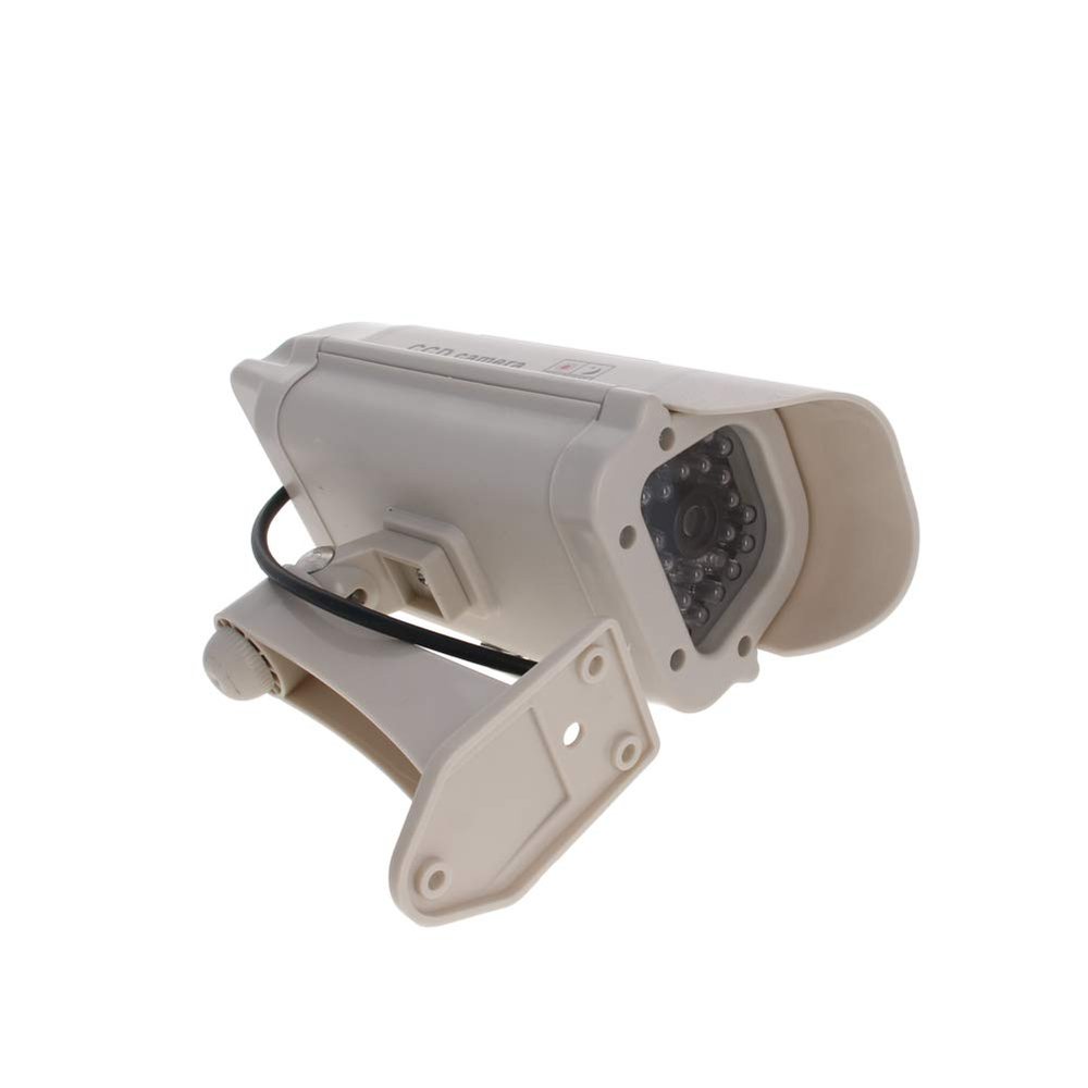 Othmro Fake Security Camera Plastic Dummy Camera CCTV Solar Powered Surveillance System for Home Outdoor Indoor Protect Your Homes,Retail Shops and Business White 2Pcs