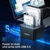 FIDECO External Hard Drive Docking Station, Hard Drive Dock for 2.5 and 3.5 inch SATA HDD SSD, HDD Docking Station with Dual Bay, USB 3.0 Hard Drive Reader, Support Offline Clone and UASP view 2