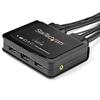 StarTech.com 2 Port HDMI KVM Switch - 4K 60Hz - Compact Dual Port UHD/Ultra HD USB Desktop KVM Switch w/Integrated 4ft Cables & Audio - Bus Powered & Remote Switching - MacBook ThinkPad (SV211HDUA4K) view 2